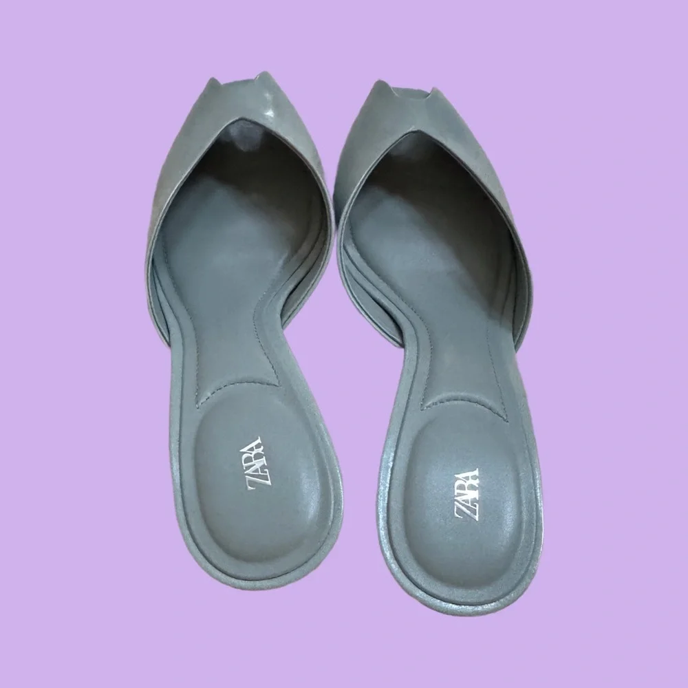 ๐ Zara - Pale Blue Peep Toe Heels - size 39 - Picture 3 of 6